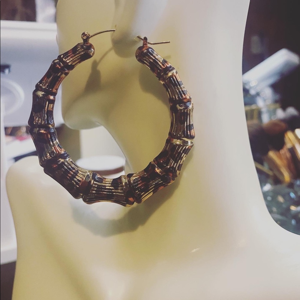 New! Leopard Print Hoops